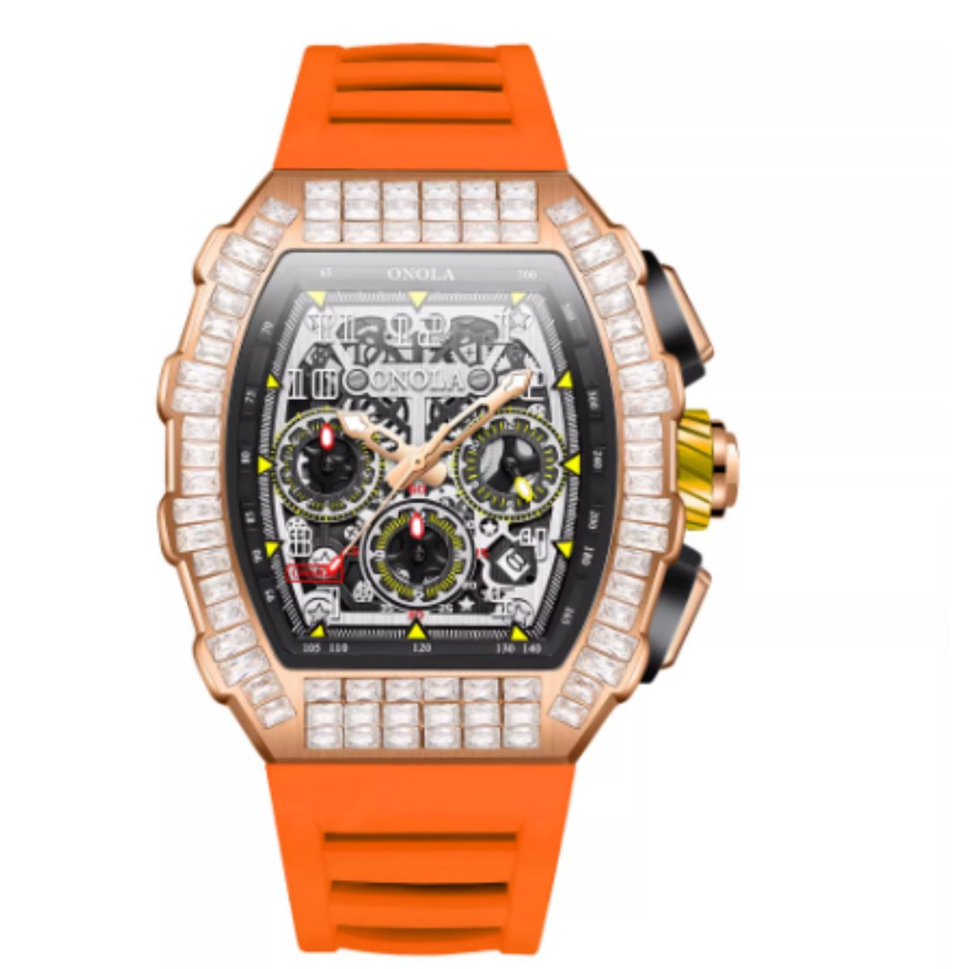 Men's Luxury Square Diamond Watch With Star Pattern - Image 5