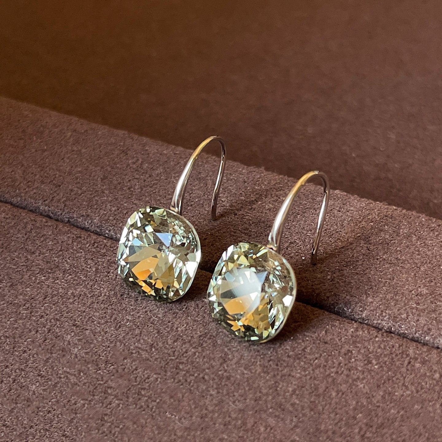 Geometric Cubic Zirconia Ear Hooks - Image 4