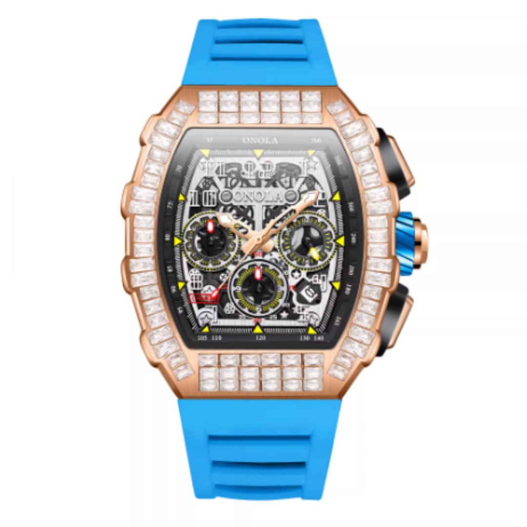Men's Luxury Square Diamond Watch With Star Pattern - Image 4