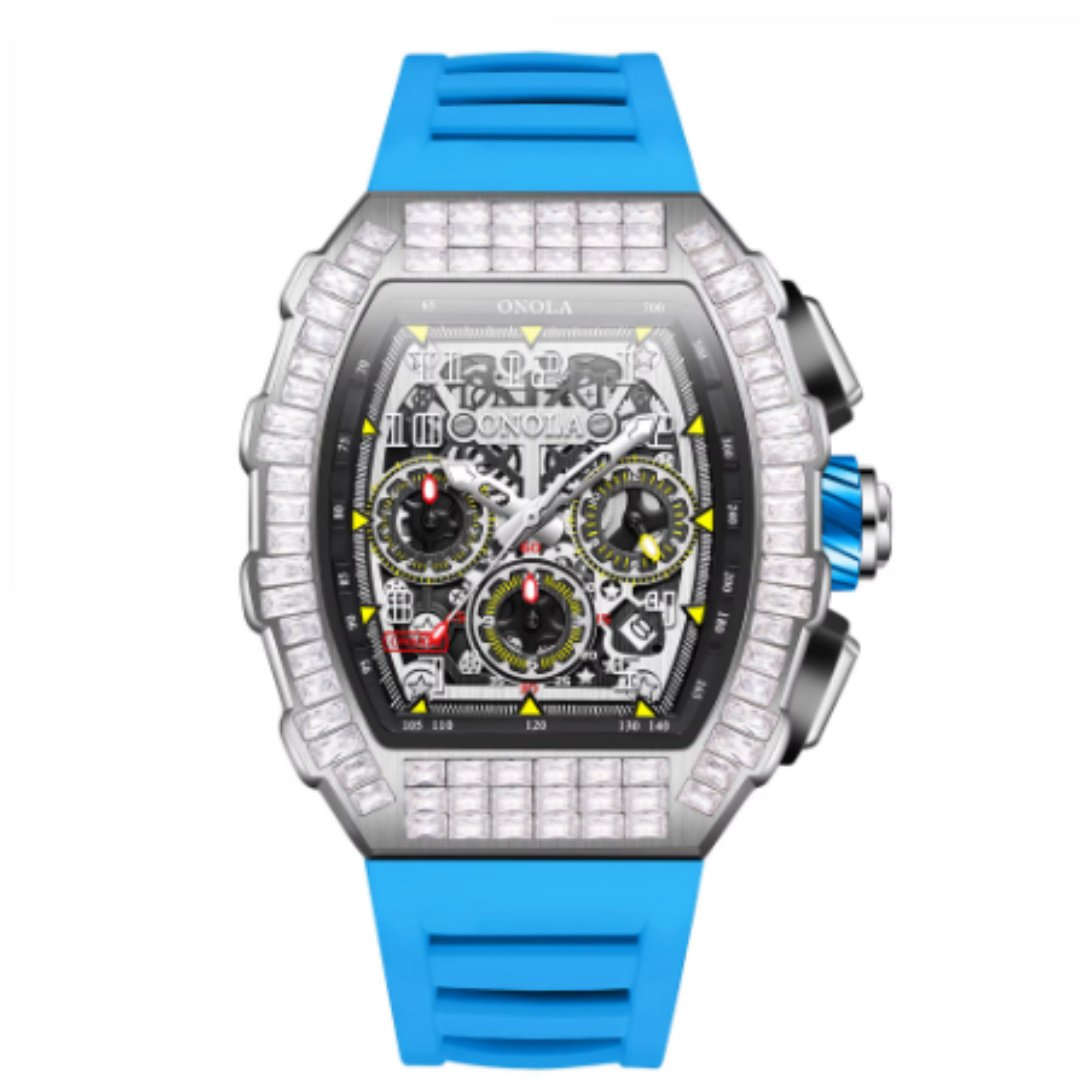 Men's Luxury Square Diamond Watch With Star Pattern - Image 2