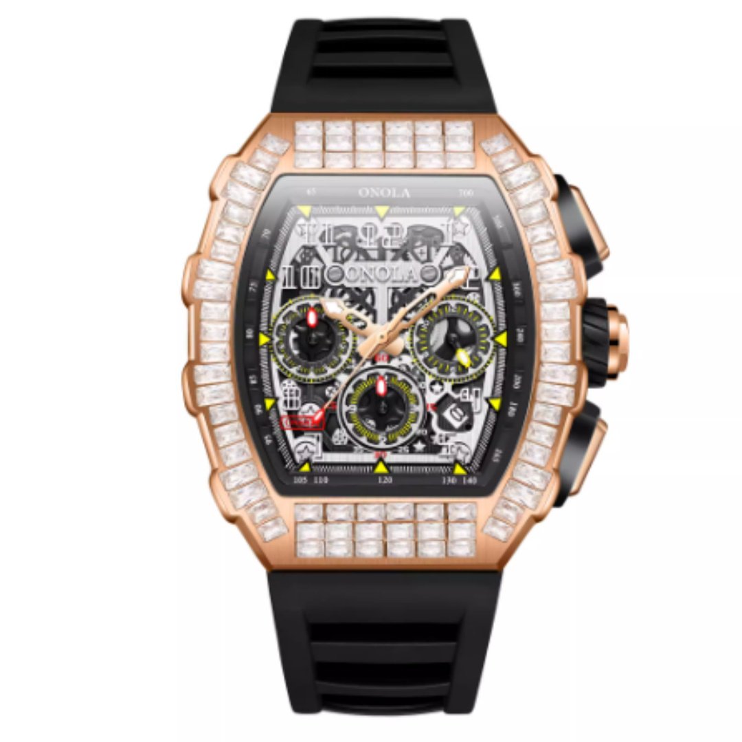 Men's Luxury Square Diamond Watch With Star Pattern - Image 6