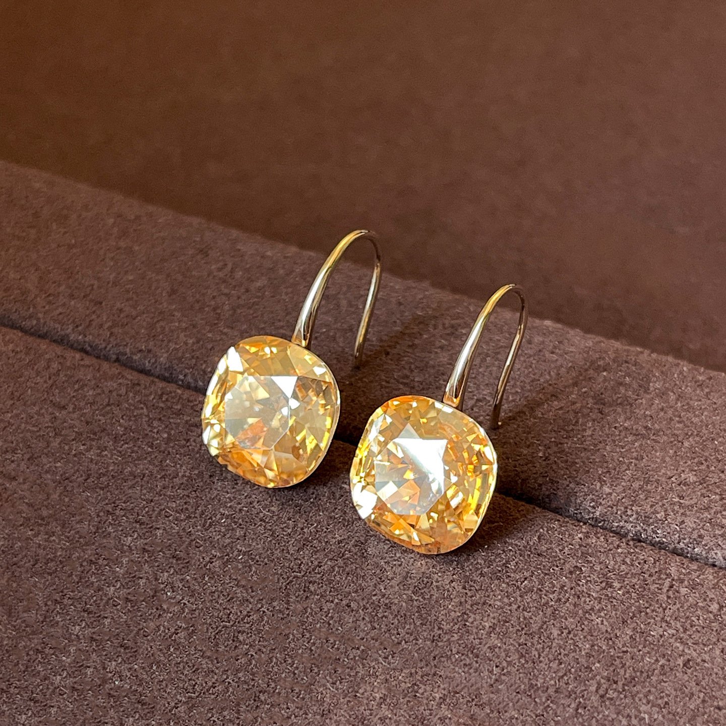 Geometric Cubic Zirconia Ear Hooks - Image 3